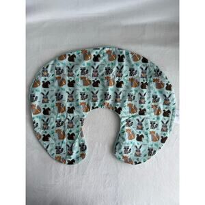 NWOT‎ Boppy Nursing Pillow Cover Woodland Animals Foxes Plush Back Mint Green